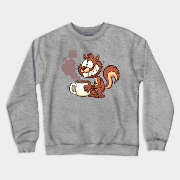 Caffeinated squirrel Crewneck Sweatshirt by memoangeles